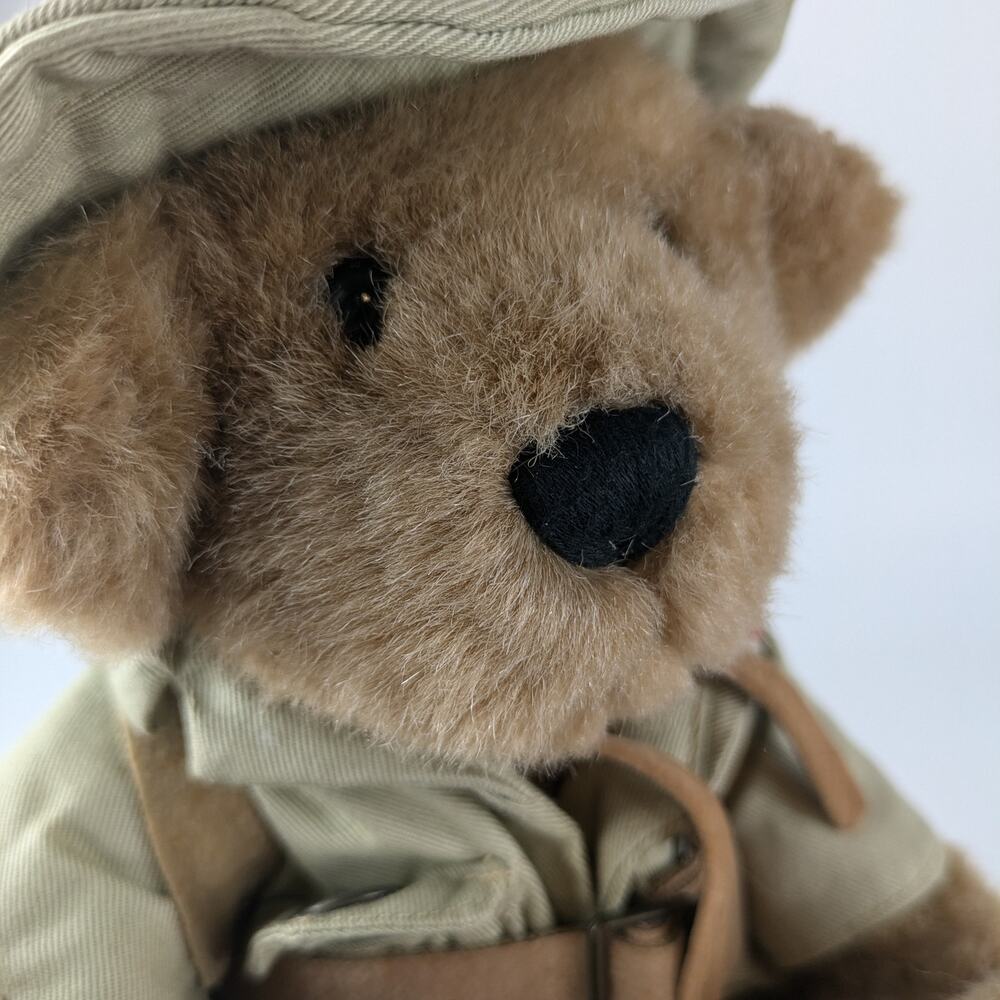 Jungle Joe Talking Brown Teddy Bear Plush Vintage Safari Friends 8" 1998 Hat - Picture 13 of 16
